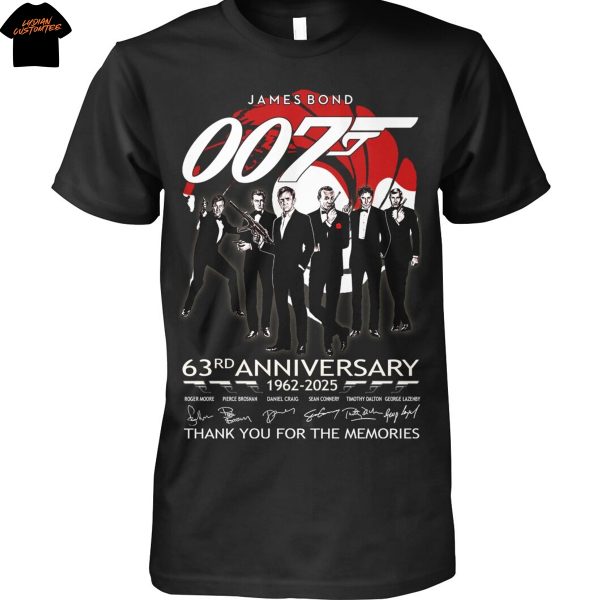 James Bond 007 63rd Anniversary 1962-2025 Signature Thank You For The Memories Unisex T-Shirt