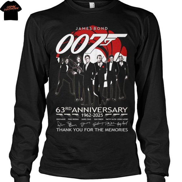James Bond 007 63rd Anniversary 1962-2025 Signature Thank You For The Memories Unisex T-Shirt