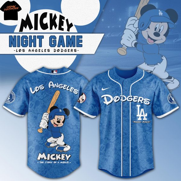 Los Angeles Dodgers x Mickey Night Game Baseball Jersey