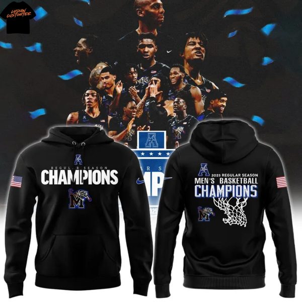Memphis Tigers 2025 Regular Season Men Basketball Champions Hoodie