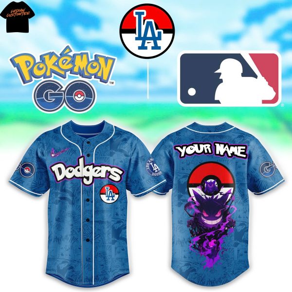 Personalized Los Angeles Dodgers x Go Gengar Baseball Jersey