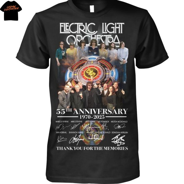 Electric Light Orchestra 55th Anniversary 1970-2025 Signature Thank You For The Memories Unisex T-Shirt