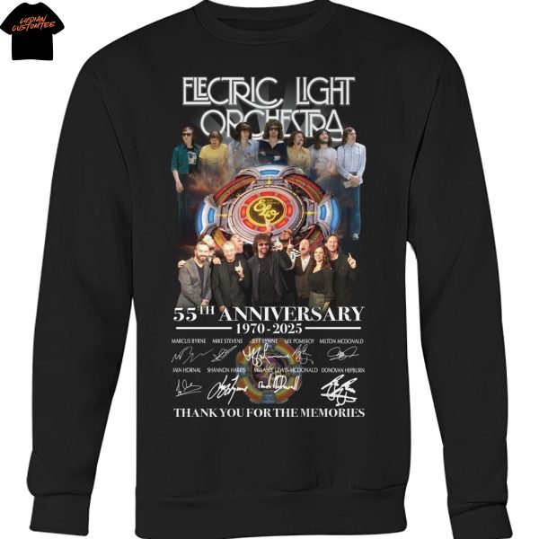 Electric Light Orchestra 55th Anniversary 1970-2025 Signature Thank You For The Memories Unisex T-Shirt