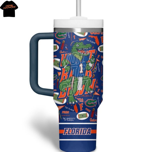 Florida Gators Wont Back Down Tumbler With Handle And Straw
