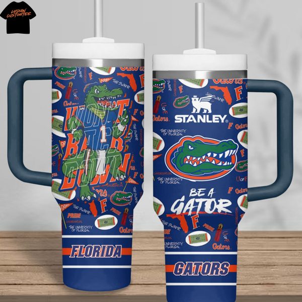 Florida Gators Wont Back Down Tumbler With Handle And Straw