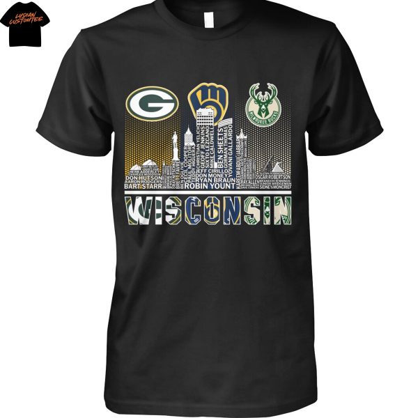 Green Bay Packers x Milwaukee Brewers x Milwaukee Bucks Wisconsin Legend Unisex T-Shirt