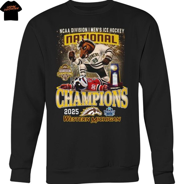NCAA Division I Men Ice Hockey National Champions Western Michigan 2025 Unisex T-Shirt
