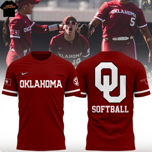 Oklahoma Sooners Softball 2025 3D T-Shirt – Red