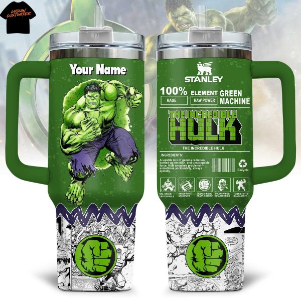 Personalized The Incredible Hulk Tumbler With Handle And Straw