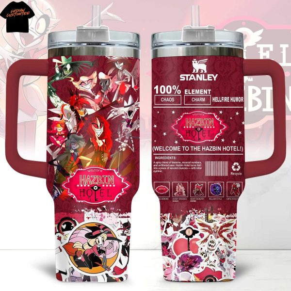 Welcome To The Hazbin Hotel Tumbler With Handle And Straw