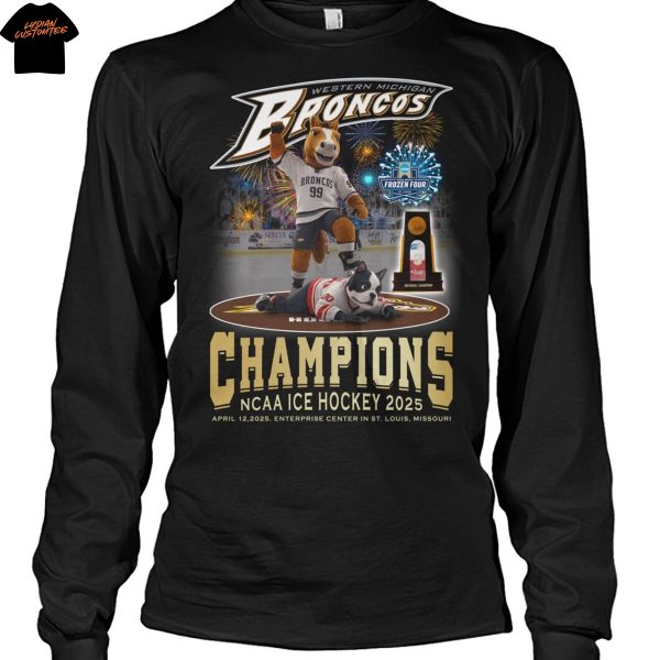 Western Michigan Broncos Champions NCAA Ice Hockey 2025 Unisex T-Shirt