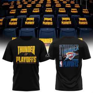 2025 Playoff Oklahoma City Thunder 3D T-Shirt – Black