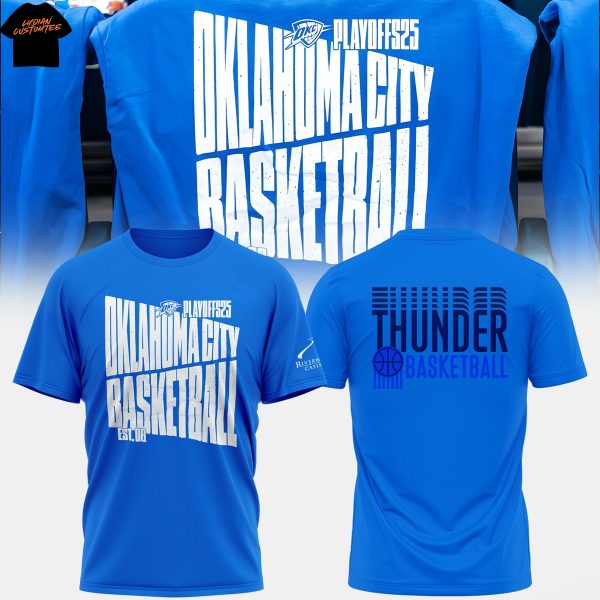 2025 Playoff Oklahoma City Thunder 3D T-Shirt – Blue
