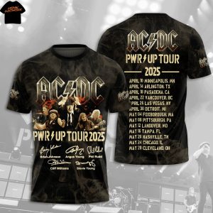AC DC Pwr Up 2025 Tour Signature 3D T-Shirt