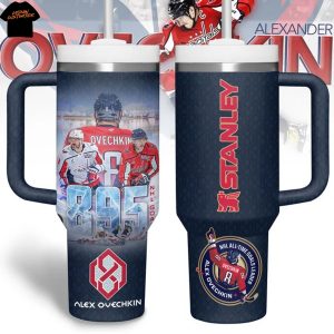 Alex Ovechkin 895 NHL All-Tine Goals Leader Washington Capitals Tumbler With Handle And Straw