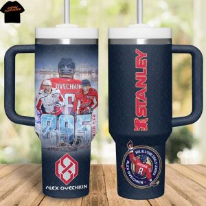 Alex Ovechkin 895 NHL All-Tine Goals Leader Washington Capitals Tumbler With Handle And Straw