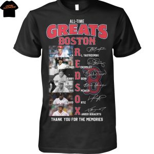 All-Time Greats Boston Red Sox Signature Thank You For The Memories Unisex T-Shirt