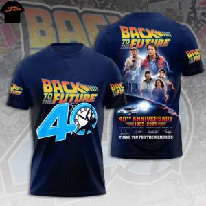 Back To The Future 40th Anniversary 1985-2025 Thank You For The Memories Signature 3D T-Shirt