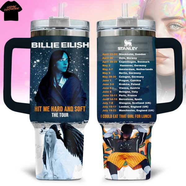Billie Eilish Hit Me Hard And Soft The Tour Tumbler With Handle And Straw