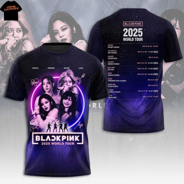 Blackpink 2025 World Tour Deadline Signature 3D T-Shirt