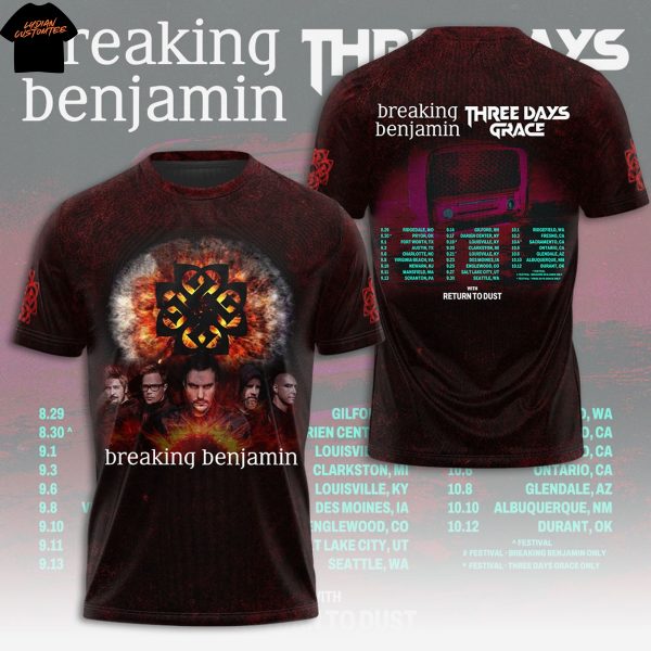 Breaking Benjamin Three Days Grace 3D T-Shirt