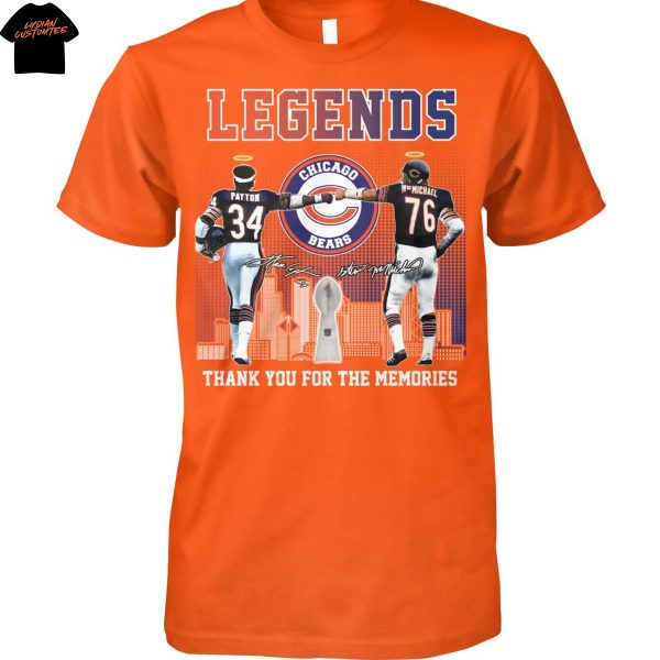 Chicago Bears Walter Payton x Steve McMichael Legends Signature Thank You For The Memories Unisex T-Shirt