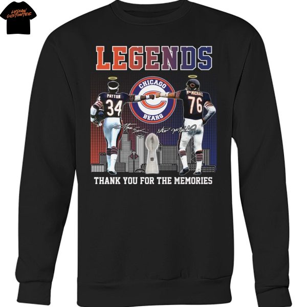 Chicago Bears Walter Payton x Steve McMichael Legends Signature Thank You For The Memories Unisex T-Shirt