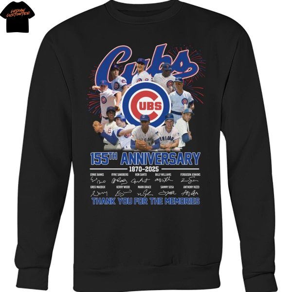 Chicago Cubs 155th Anniversary 1870-2025 Signature Thank You For The Memories Unisex T-Shirt