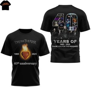 Dream Theater 40th Anniversary 1985-2025 Thank You For The Memories 3D T-Shirt