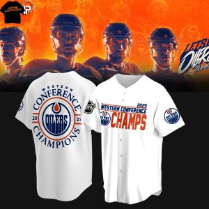 Edmonton Oilers 2025 Western Conference Champions Baseball Jersey