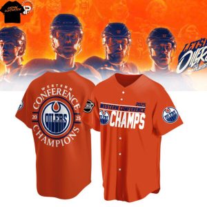 Edmonton Oilers 2025 Western Conference Champions Baseball Jersey – Orange