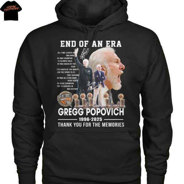 End Of An Era Gregg Popovich 1996-2025 Signature Thank You For The Memories Unisex T-Shirt