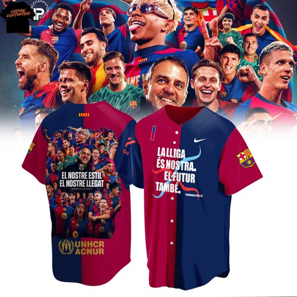 F.C Barcelona La Lliga Es Nostra El Futur Tambe 2025 Baseball Jersey