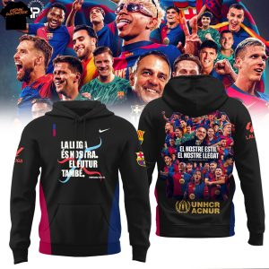F.C Barcelona La Lliga Es Nostra El Futur Tambe 2025 Champions Hoodie – Black