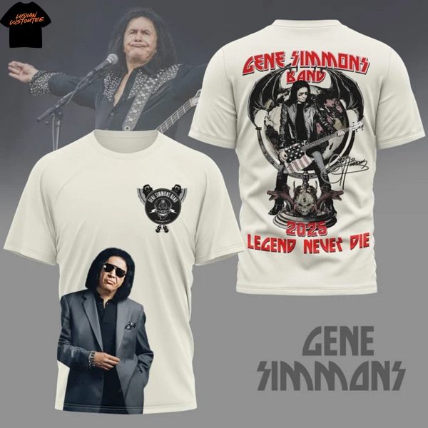 Gene Simmons Band 2025 Legend Never Die 3D T-Shirt