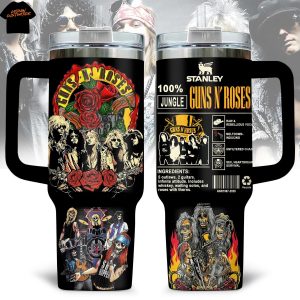 Guns N Roses Tumbler With Handle And Straw