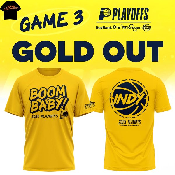 Indiana Pacers Boom Baby 2025 Playoffs 3D T-Shirt