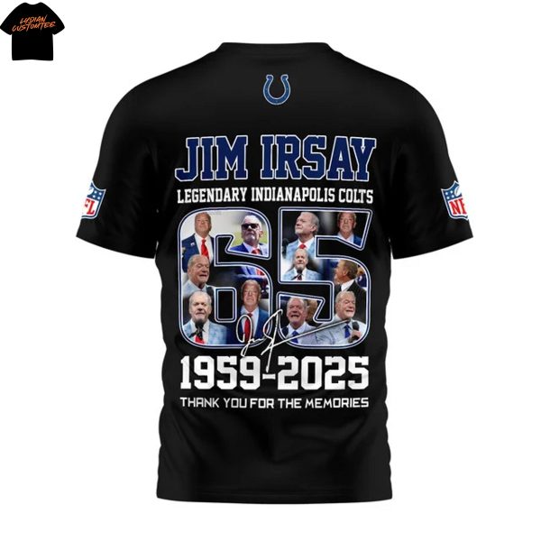 Indianapolis Colts Jim Irsay 1959-2025 Thank You For The Memories Signature 3D T-Shirt