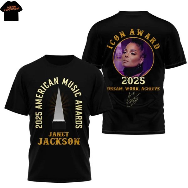 Janet Jackson 2025 American Music Awards Signature 3D T-Shirt