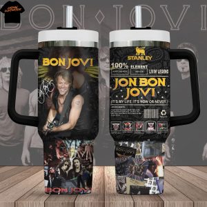 Jon Bon Jovi Livin Legend Tumbler With Handle And Straw