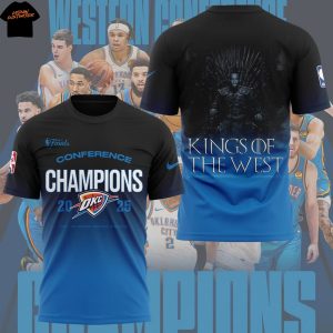 King Of The West Conference Champions 2025 Oklahoma City Thunder 3D T-Shirt