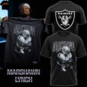 Las Vegas Raiders Marshawn Lynch Black 3D T-Shirt