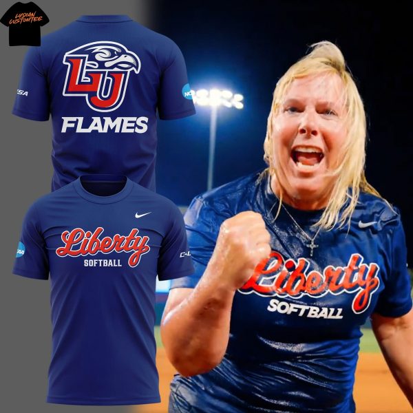 Liberty Lady Flames Softball 3D T-Shirt