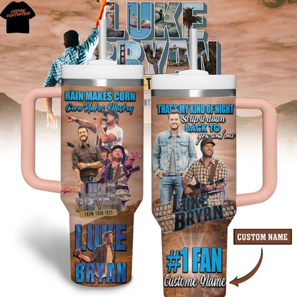 Luke Bryan Rain Makes Corn Tumbler With Handle And Straw