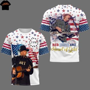 Neil Young Red White And Heart Of Gold 1776 3D T-Shirt