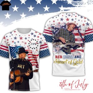 Neil Young Red White And Heart Of Gold 1776 3D T-Shirt