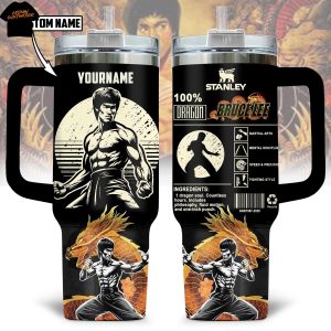 Personalized Bruce Lee Tumbler With Handle And Straw