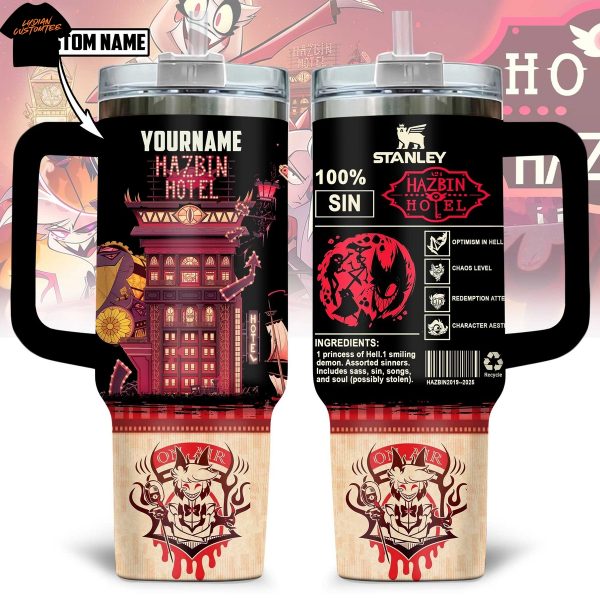 Personalized Hazbin Hotel Tumbler With Handle And Straw
