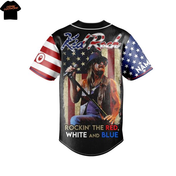 Personalized Kid Rock – Rockin The Red White And Blue Baseball Jersey