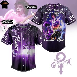 Personalized Prince I Only Want To See You Laughing In The Purple Rain Baseball Jersey